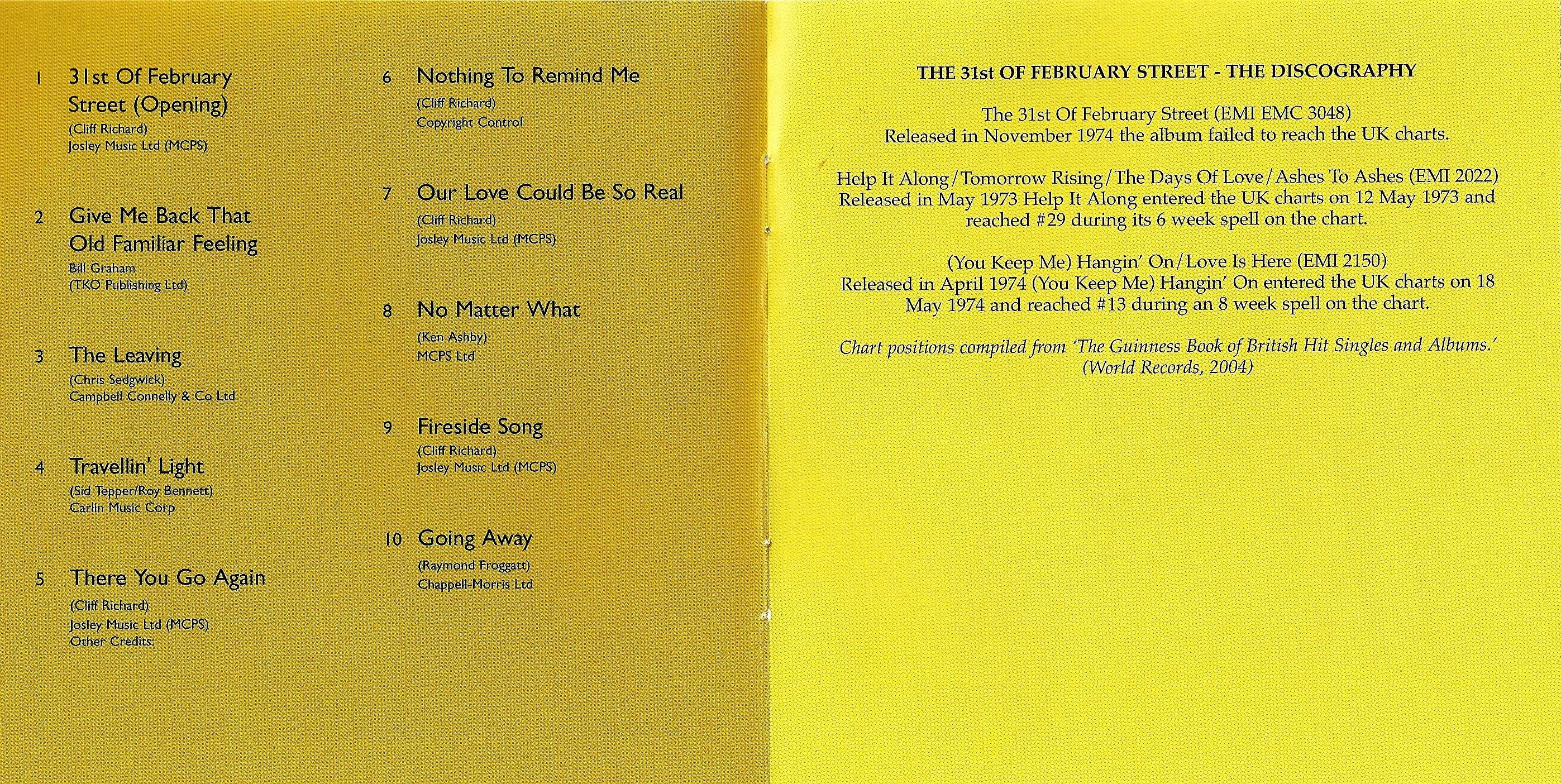 Cliff Richard The 31st Of February Street : Booklet 2